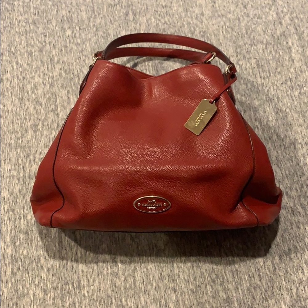 Red Leather Coach Bag